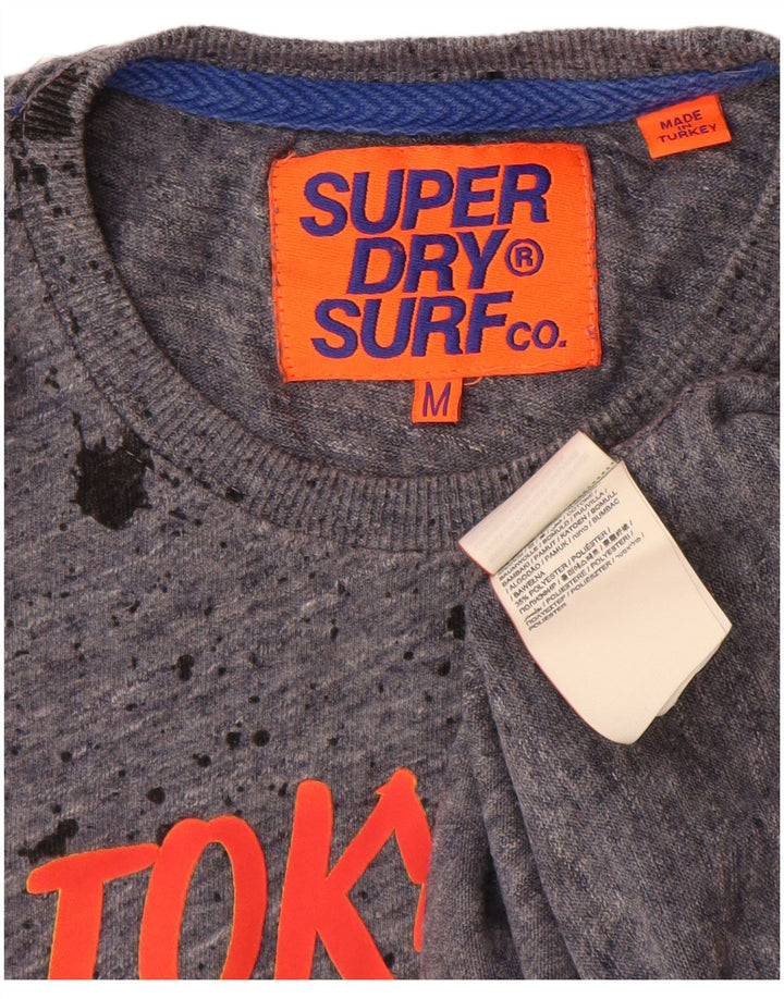 Мужская футболка с рисунком Superdry, топ среднего серого цвета, хлопок Tie Dye