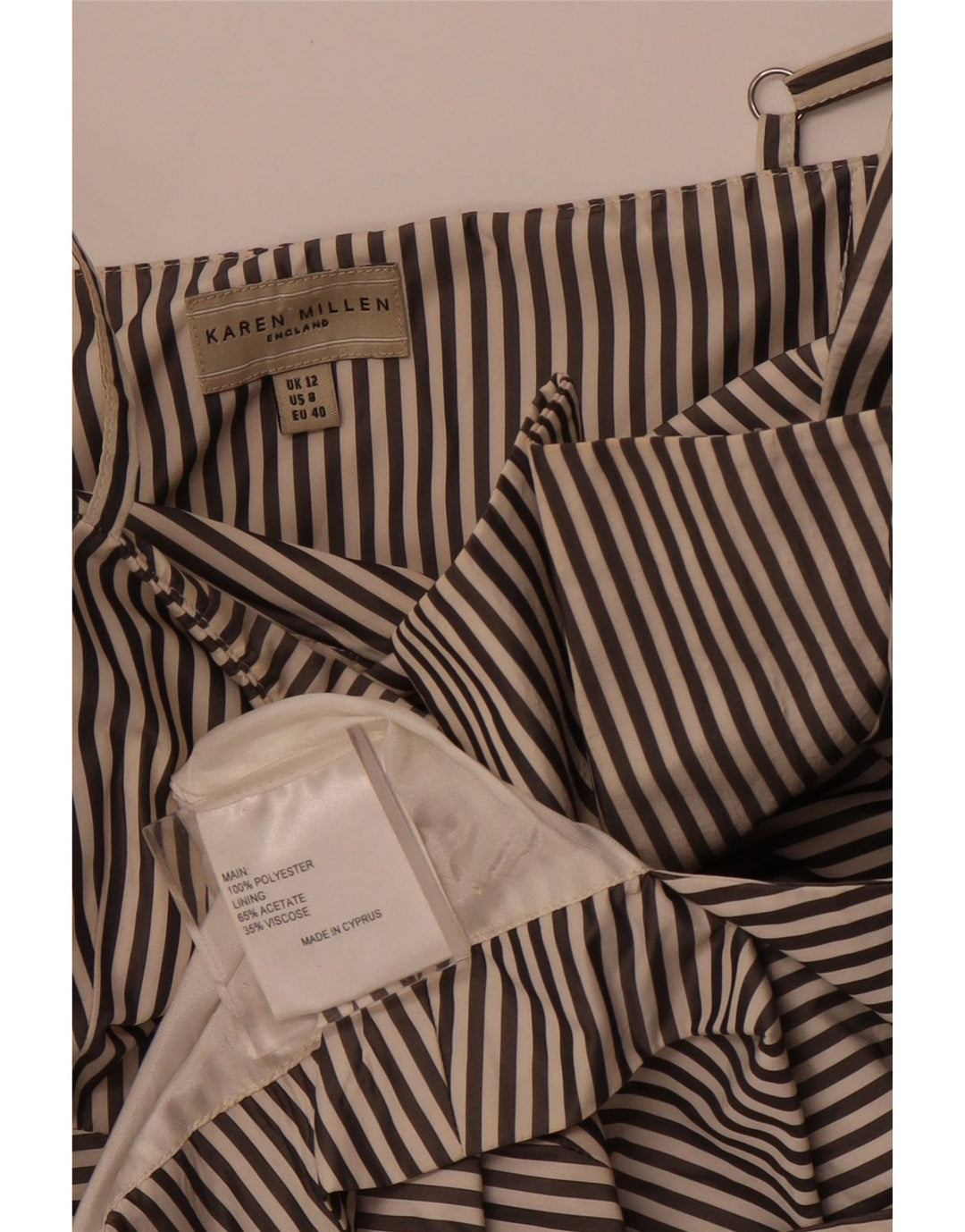 Женское асимметричное платье А-силуэта KAREN MILLEN UK 12, средний черный в полоску