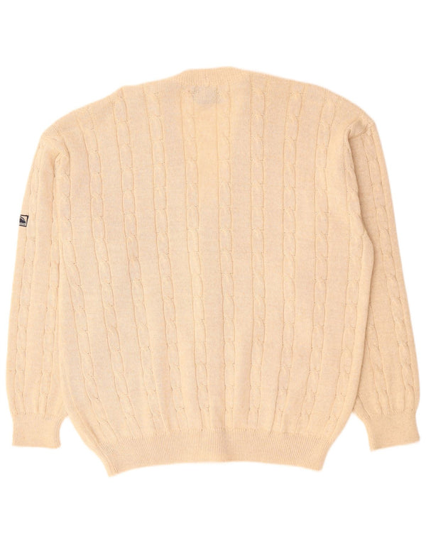 NAVIGARE Мужской кардиган-свитер XL бежевый в крапинку из мериносовой шерсти