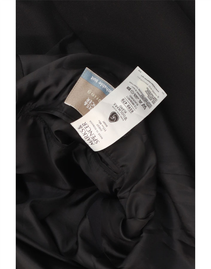 Мужской пиджак Marks & Spencer на 2 пуговицах, Великобритания, 46 XL, черный, шерстяной
