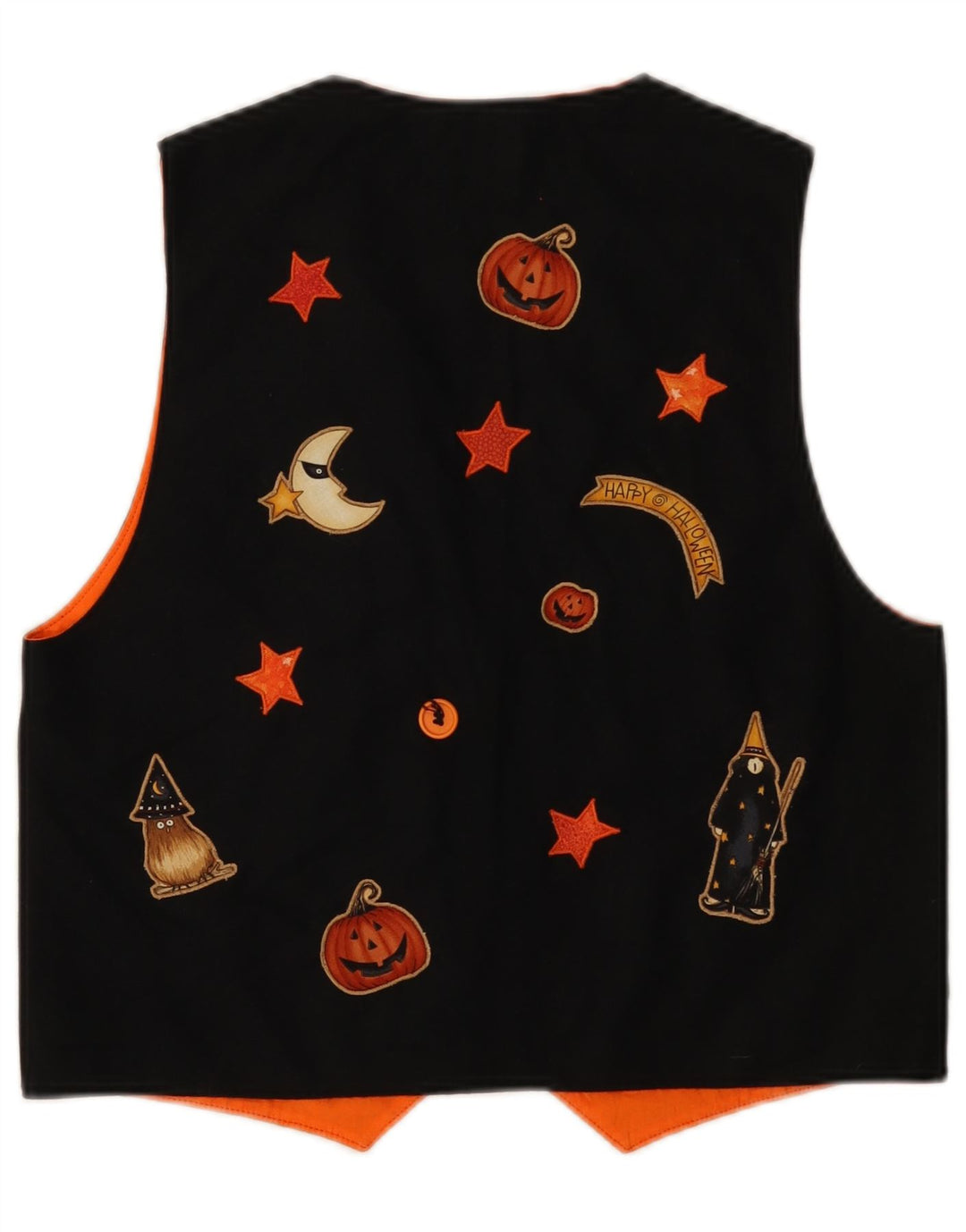 ВИНТАЖНЫЙ женский жилет с рисунком UK 12, средний черный