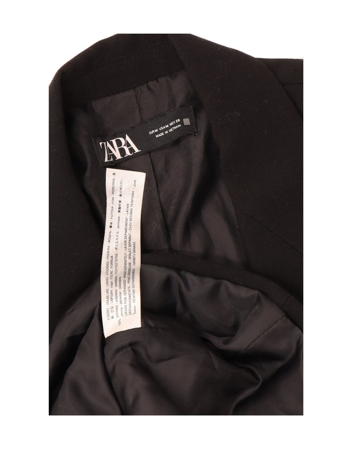 ZARA Mens Double Breasted Blazer Jacket UK 38 Medium Black Polyester Vintage Zara and Second-Hand Zara from Messina Hembry 