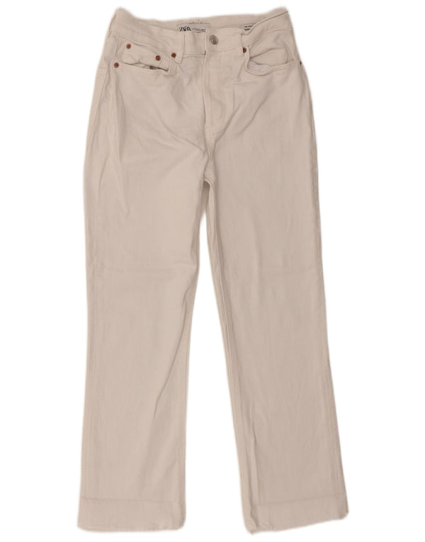 Женские прямые повседневные брюки Zara EU 36 XS W26 L26, белый хлопок