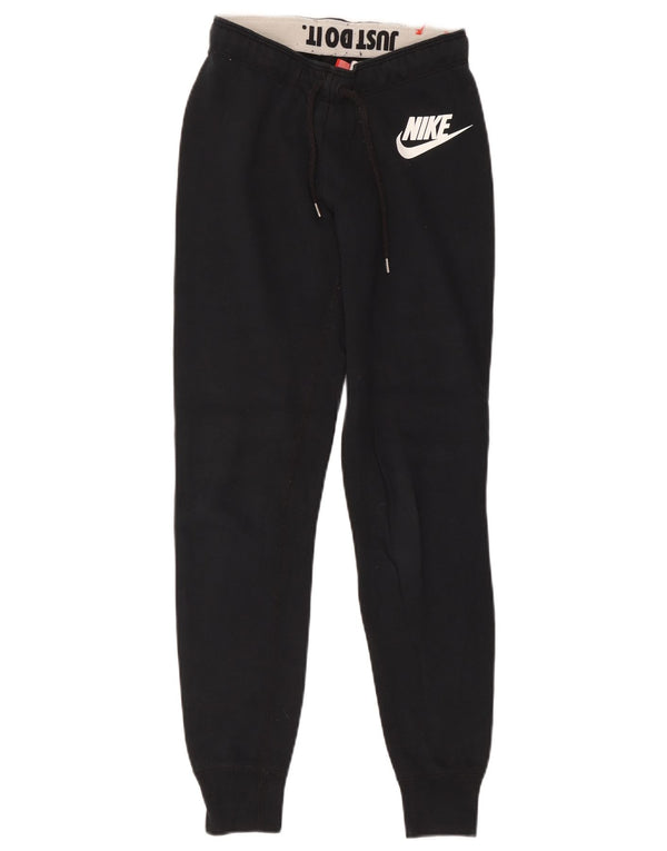 Женские спортивные брюки с графическим рисунком Nike UK 4 XS, черный хлопок