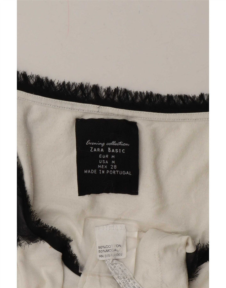 Женский жилет Zara UK 14, хлопковый средний цвет в белую полоску