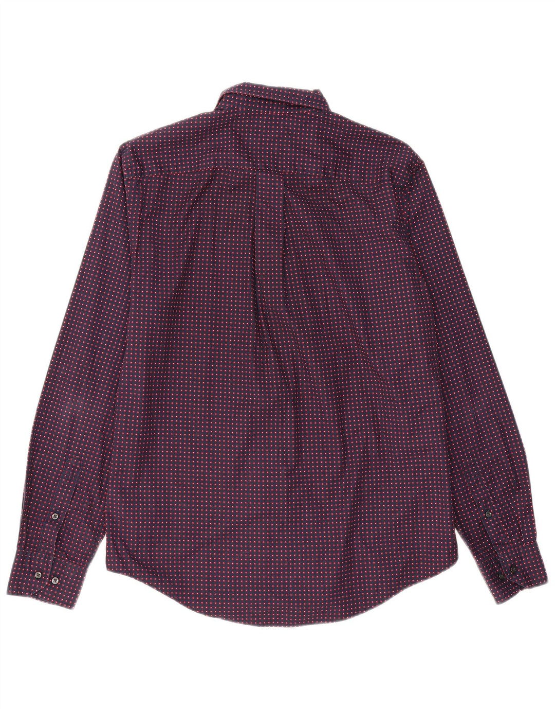 TOMMY HILFIGER Mens Custom Fit Shirt Medium Navy Blue Spotted Cotton