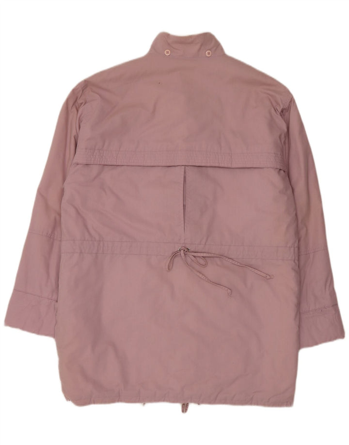 Винтажное женское пальто-ветровка оверсайз IT 36/38 XS, розовый полиэстер