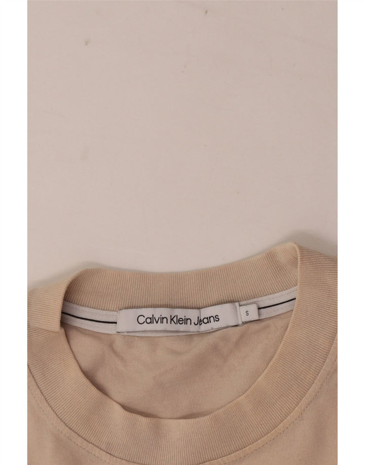 Мужская футболка Calvin Klein Jeans, маленькая, бежевая