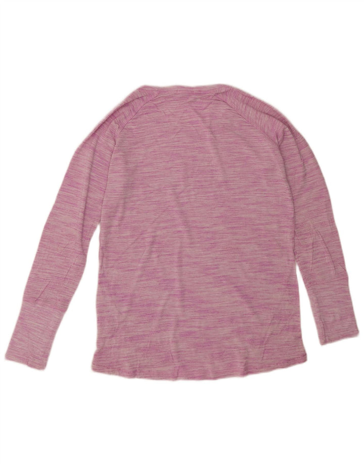 CHAMPION Womens Oversized Top Long Sleeve UK 14 Medium Purple Flecked