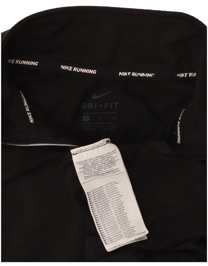 Женский спортивный костюм-пуловер с воротником на молнии Nike Dri Fit UK 10, маленький черный