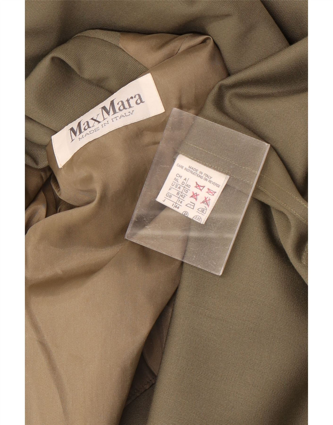 Женское пальто оверсайз Max Mara UK 14, большой размер, цвет хаки, шерсть