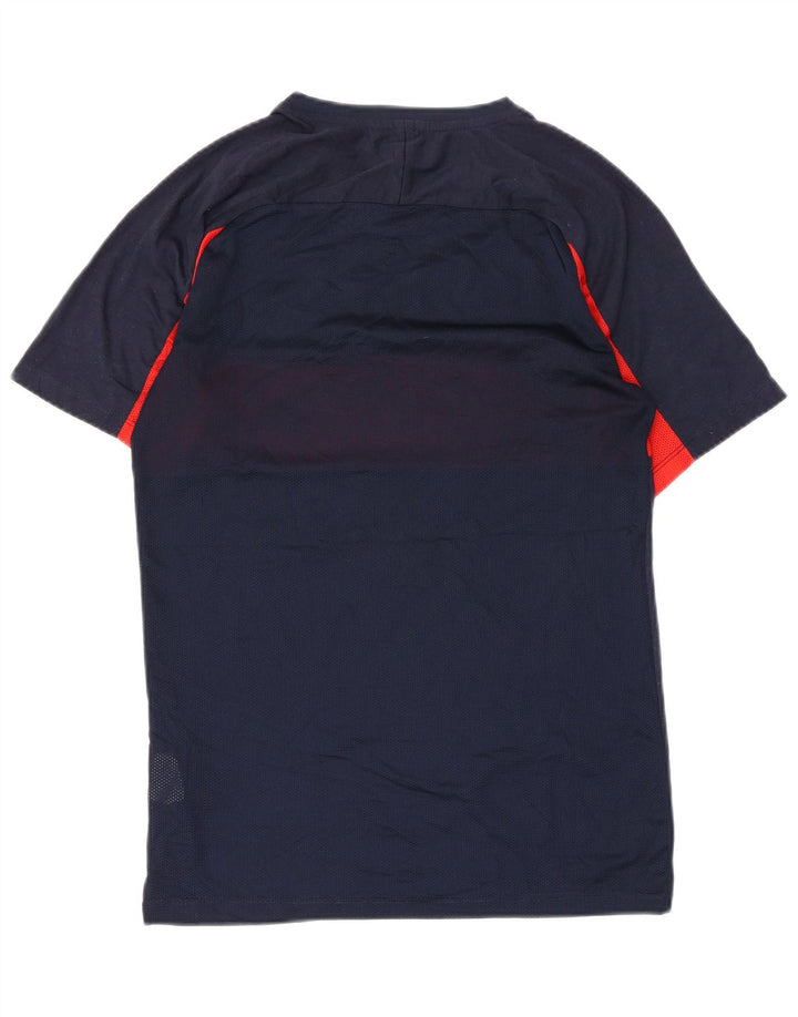 Мужская футболка Nike Dri Fit, маленькая, темно-синяя, полиэстер с цветными блоками