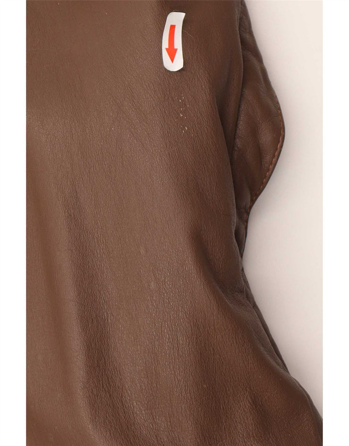 Винтажная мужская кожаная куртка в стиле милитари IT 52 XL Коричневая