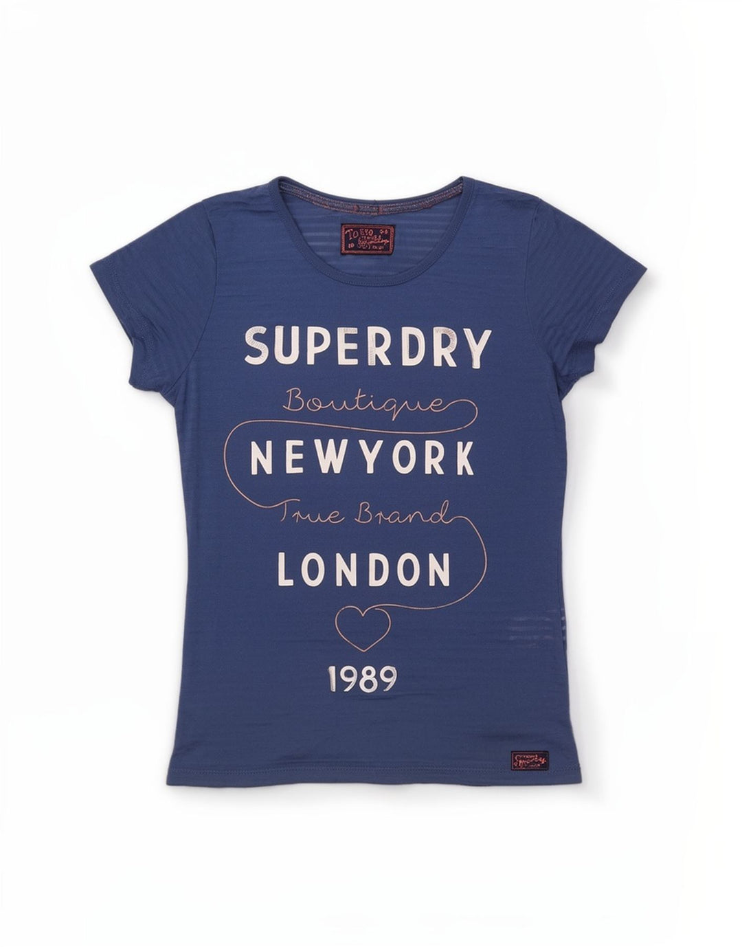 Женская футболка с рисунком Superdry Top UK 10, маленький синий полиэстер