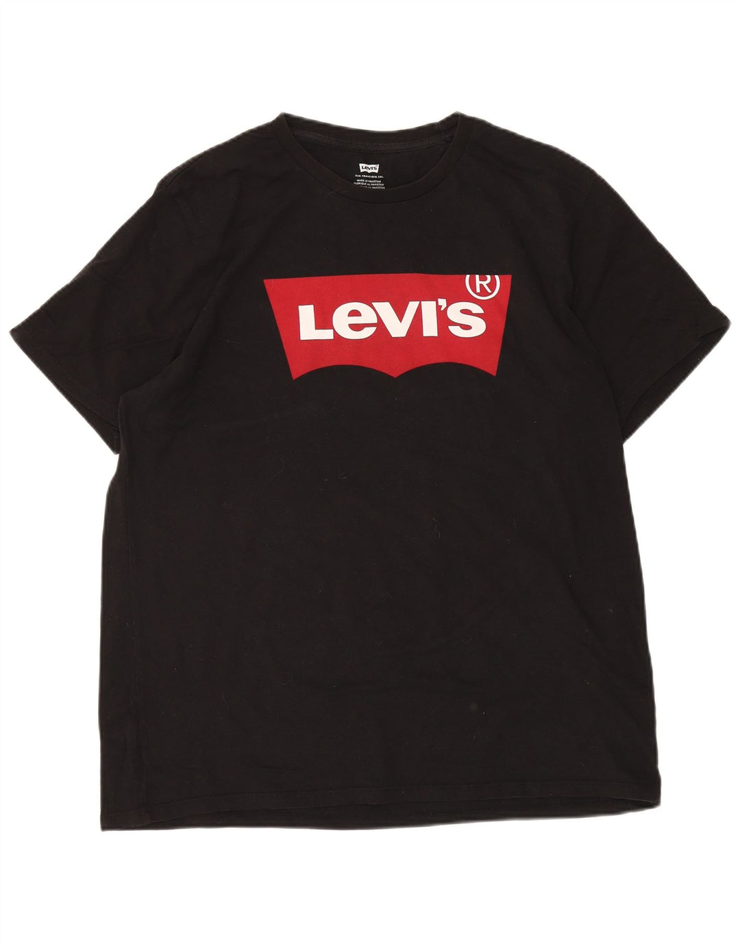 LEVI'S Mens Graphic T-Shirt Top XL Black Cotton