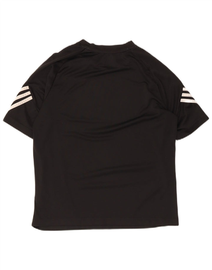 Женская футболка Adidas Climalite с рисунком Top UK 12, средний черный полиэстер