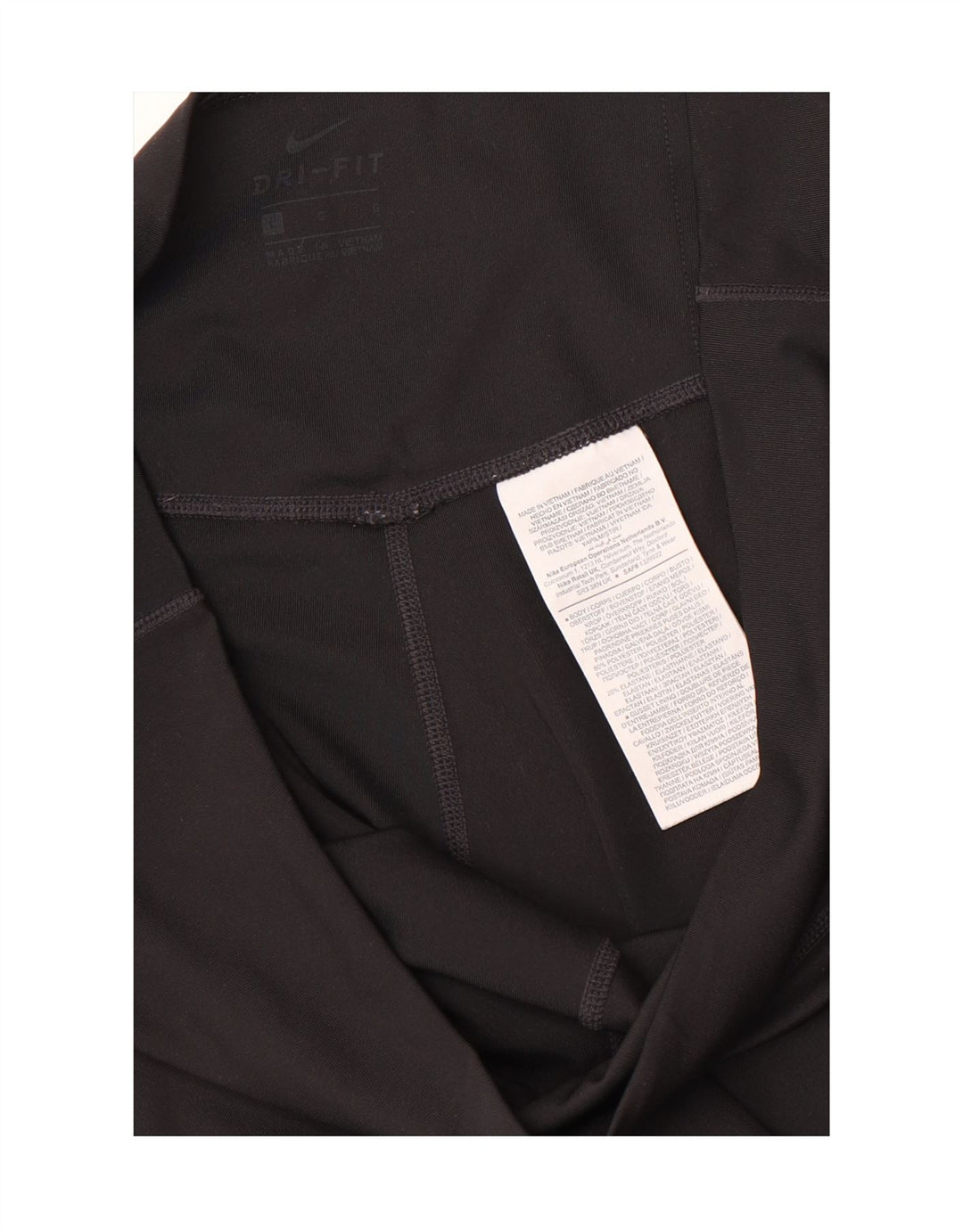 Женские леггинсы с рисунком Nike Dri Fit UK 14, большой черный полиэстер