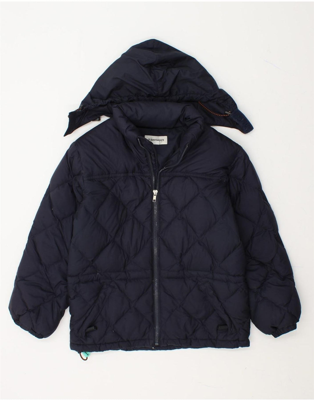 ALBERTO ASPESI Boys Hooded Padded Jacket 10-11 Years Medium Navy Blue Vintage Alberto Aspesi and Second-Hand Alberto Aspesi from Messina Hembry 
