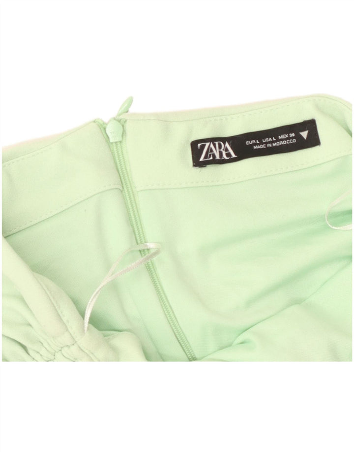 Женская прямая юбка Zara, большая W30, зеленая