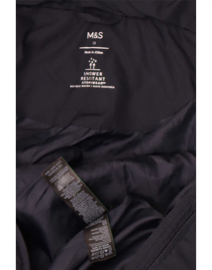Женская утепленная куртка с капюшоном Marks & Spencer UK 12, средний темно-синий