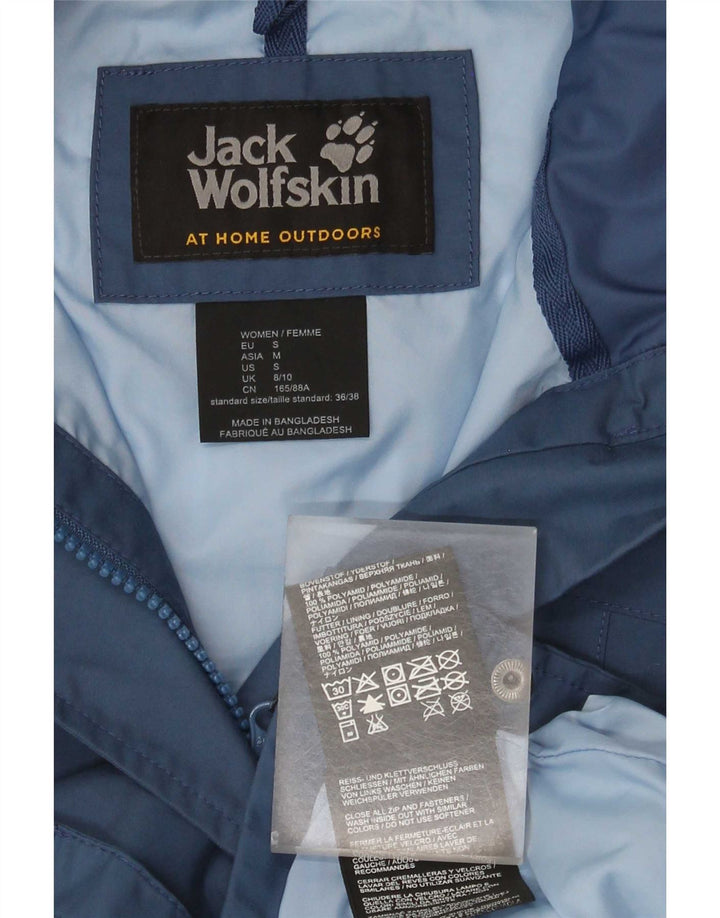 Женский плащ большого размера с капюшоном Jack Wolfskin, Великобритания, маленький синий полиамид, 8/10