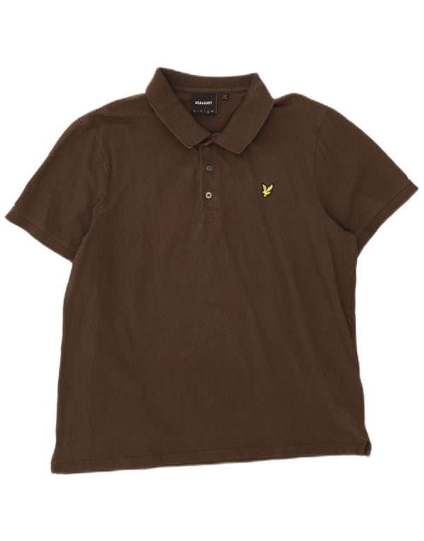 Мужская рубашка-поло Lyle & Scott XL, цвет хаки, хлопок