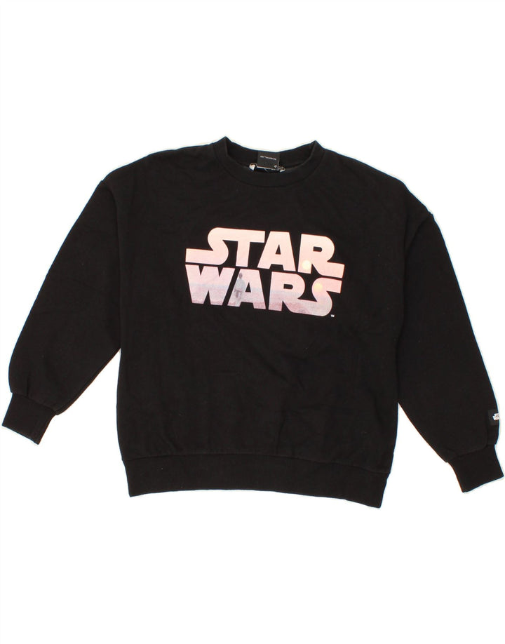 PULL & BEAR Girls Star Wars Graphic Sweatshirt Jumper 15-16 Years XS Black Vintage Pull & Bear and Second-Hand Pull & Bear from Messina Hembry 