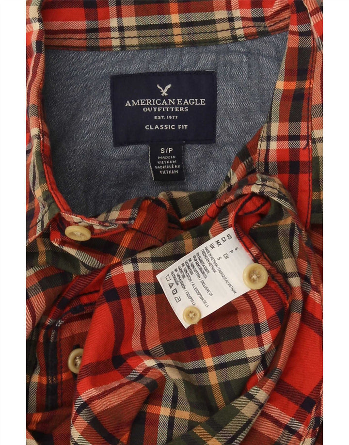 Мужская фланелевая рубашка классического кроя American Eagle Outfitters, маленькая красная клетка