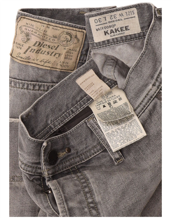 Мужские зауженные джинсы Diesel Kakee Carrot W32 L30, серые, хлопковые