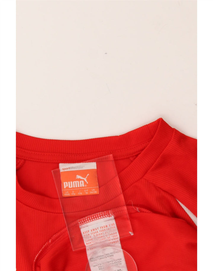PUMA Boys Top Long Sleeve 15-16 Years  Red Colourblock Polyester Vintage Puma and Second-Hand Puma from Messina Hembry 