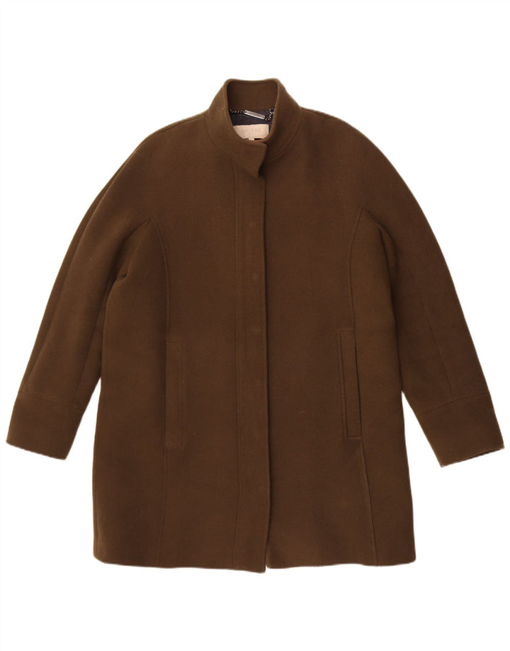 Женское пальто Hobbs UK 14, большое шерстяное пальто цвета хаки
