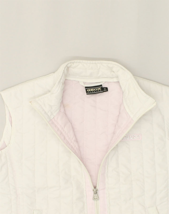 GEOX Girls Padded Gilet 9-10 Years White Nylon | Vintage Geox | Thrift | Second-Hand Geox | Used Clothing | Messina Hembry 