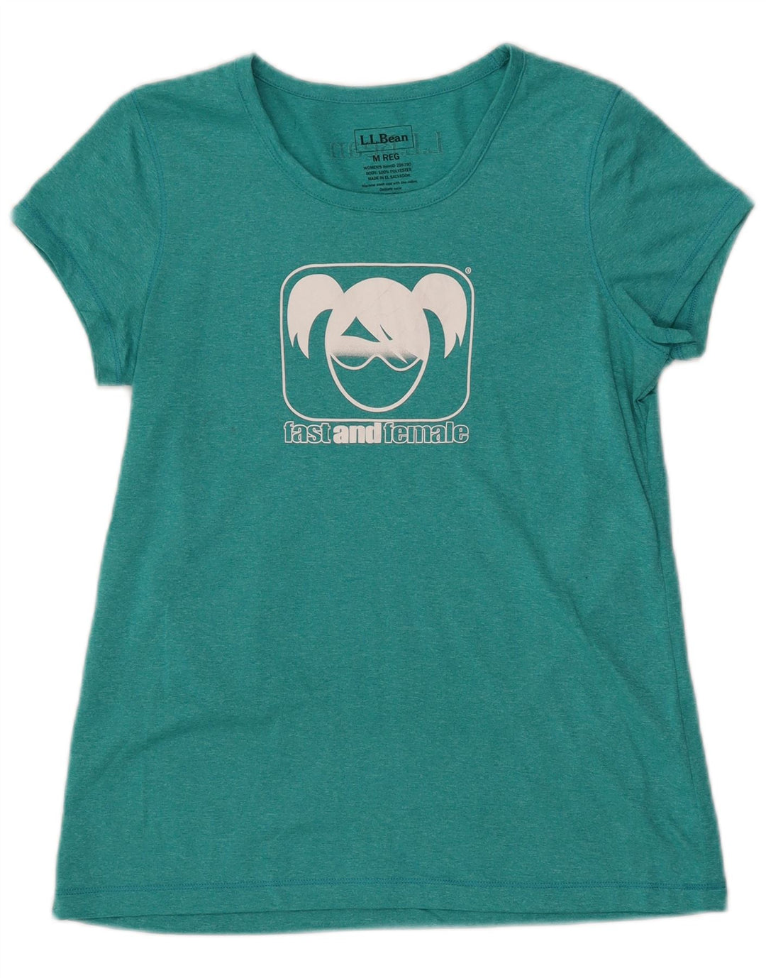 Женская футболка с рисунком L.L.BEAN Top UK 12 Medium Бирюзовый в крапинку