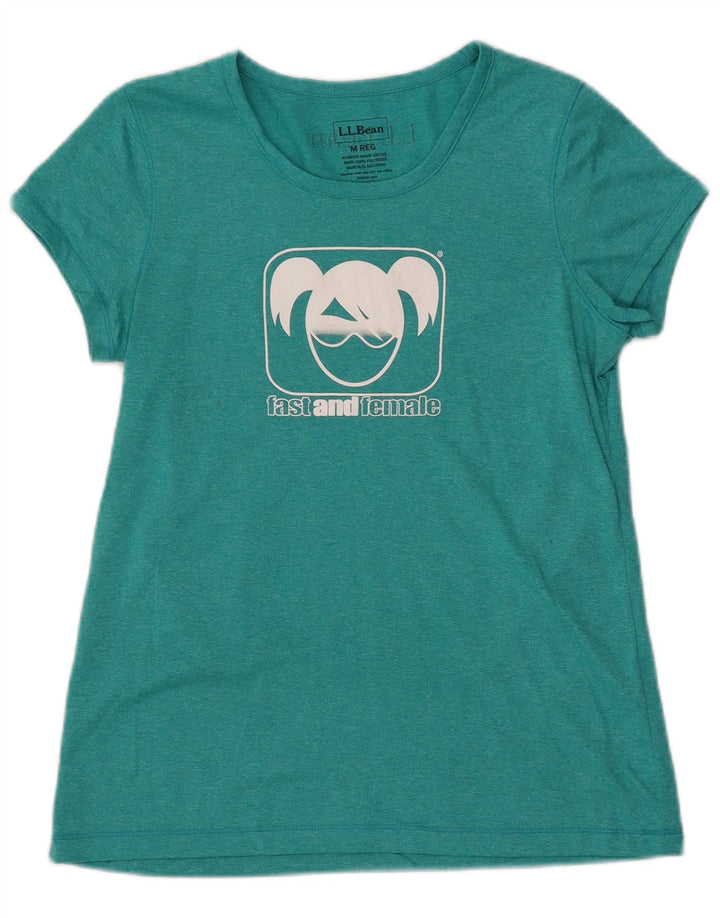 Женская футболка с рисунком L.L.BEAN Top UK 12 Medium Бирюзовый в крапинку