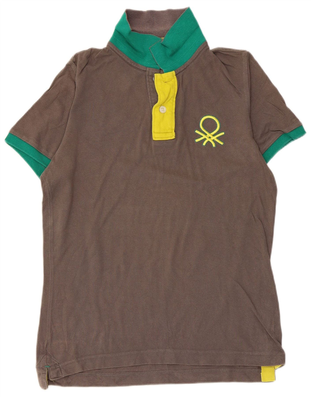 Мужская рубашка-поло BENETTON, хлопковая, серого цвета