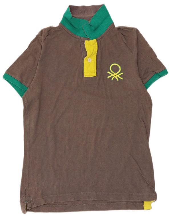 Мужская рубашка-поло BENETTON, хлопковая, серого цвета