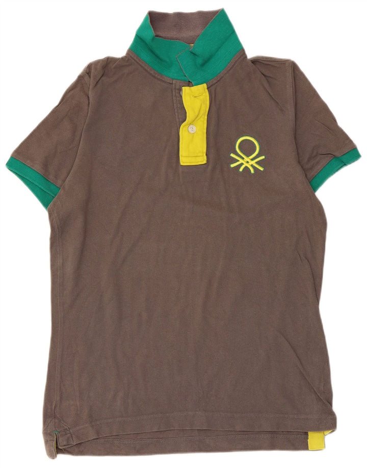 Мужская рубашка-поло BENETTON, хлопковая, серого цвета