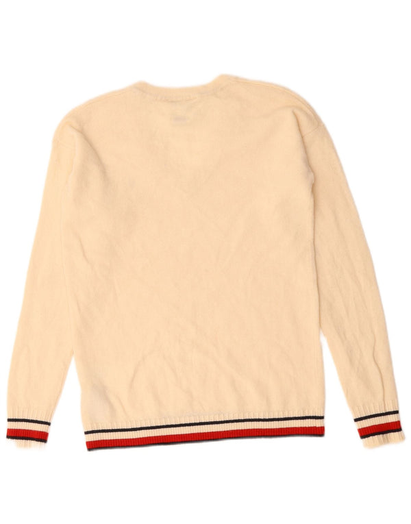 Женский джемпер с v-образным вырезом Tommy Hilfiger UK 6 XS Off White Wool