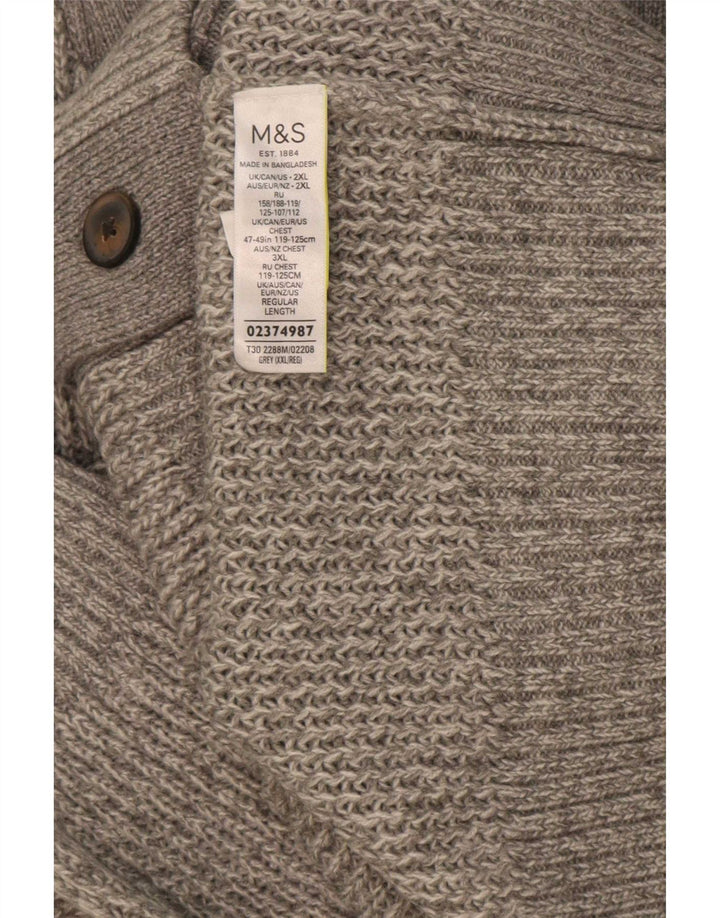 Мужской кардиган-свитер Marks & Spencer 2XL серый акрил