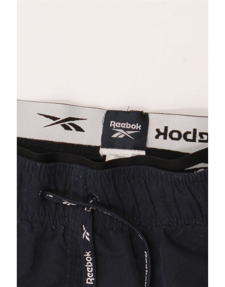 Reebok Мужские спортивные шорты с рисунком, средние, темно-синие