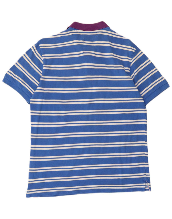 North Sails Mens Polo Shirt Medium Blue Striped Cotton
