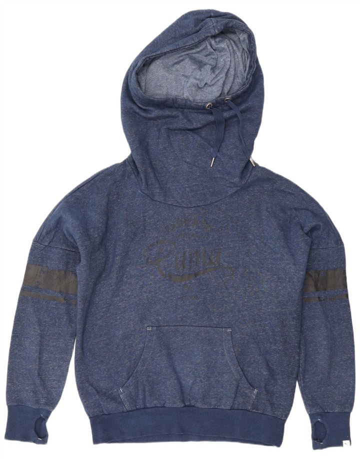 Женский джемпер с капюшоном PUMA Oversized UK 12, средний темно-синий в крапинку