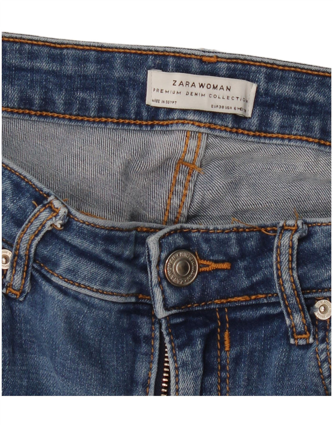Женские потертые узкие джинсы ZARA EU 38, маленькие W28 L28, синие