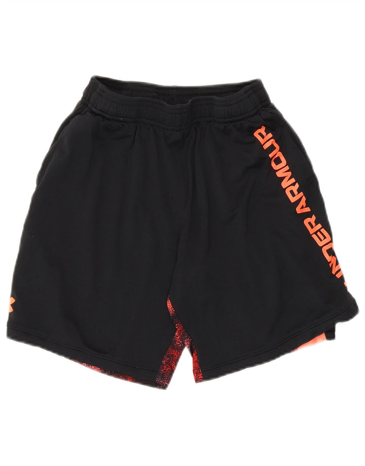 Спортивные шорты Under Armour с графическим рисунком для мальчиков 9–10 лет, средние черные цветные блоки