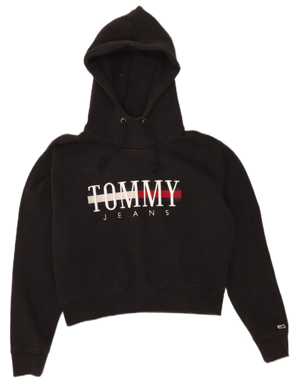 Женский укороченный джемпер с капюшоном с рисунком Tommy Hilfiger UK 10, маленький черный
