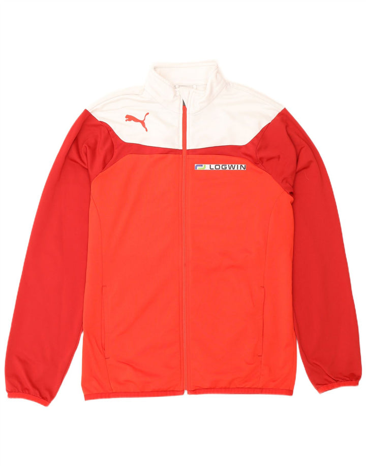 Спортивный костюм Puma для мальчиков с графическим рисунком, верхняя куртка 15–16 лет, красная с цветными блоками