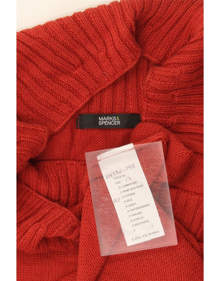 Женский укороченный джемпер с вырезом лодочкой Marks & Spencer UK 12, средний красный