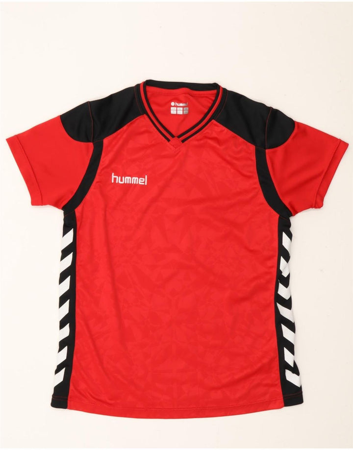 HUMMEL Mens Graphic T-Shirt Top Small Red Colourblock Polyester Vintage Hummel and Second-Hand Hummel from Messina Hembry 