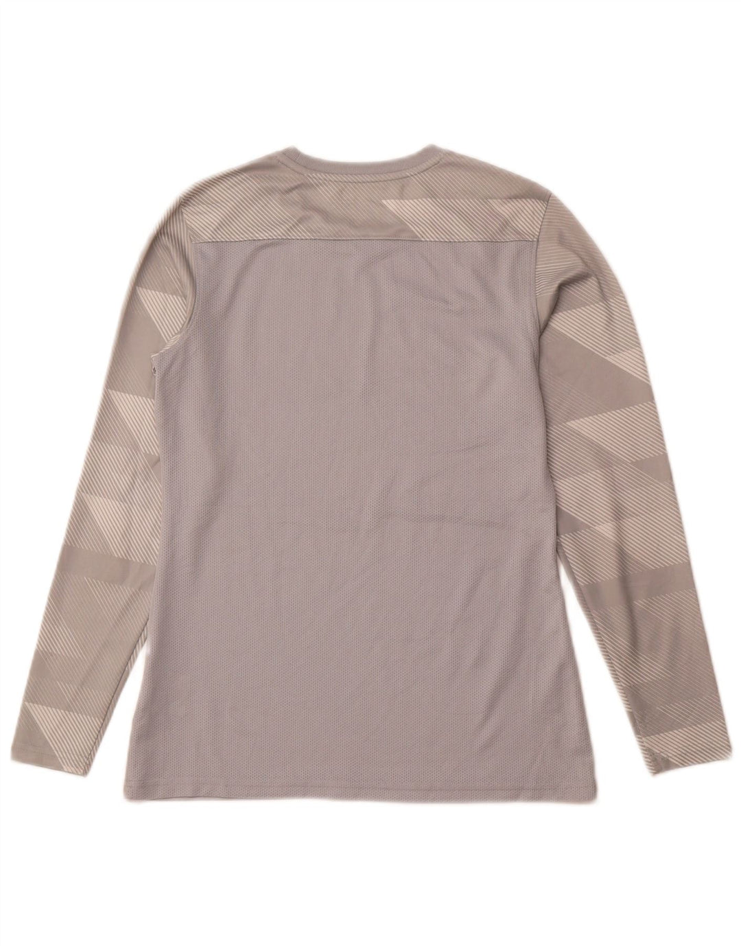 Женский топ Nike Dri Fit с длинным рукавом UK 10, маленький серый полиэстер с геометрическим рисунком