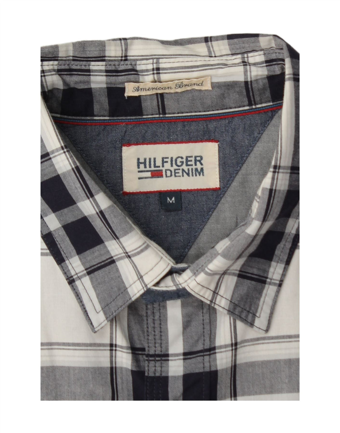 TOMMY HILFIGER Mens Shirt Medium Grey Check Cotton